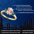 thumbnail image 2 of Gem Stone King 18K Yellow Gold Plated Silver Peach Nano Morganite and Blue Diamond Engagement Ring for Women | 2.54 Cttw | Oval 9X7MM | Gemstone October Birthstone | Size 6, 2 of 6