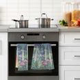 thumbnail image 4 of Yayeee 2 Pack Hand Towels for Bathroom 100% Cotton 16" x 28" Soft Absorbent Kitchen Towel, Floral Mountain, 4 of 7