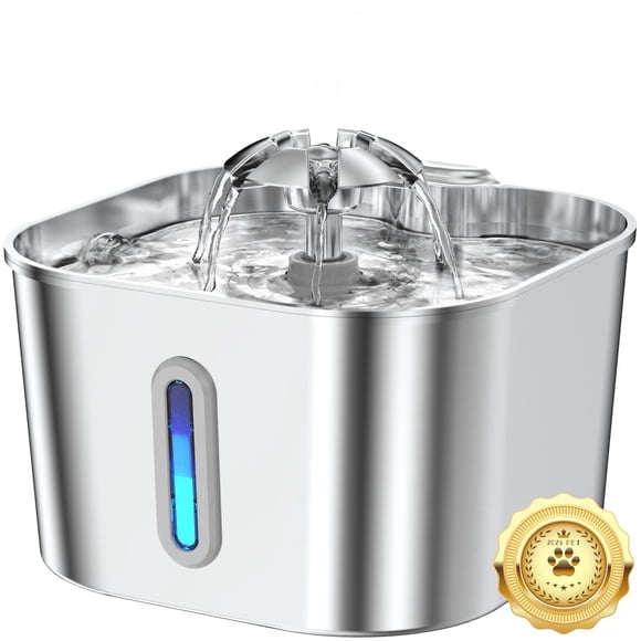 Fuente de agua para gatos Vekonn de acero inoxidable de 2,2 L con bomba silenciosa