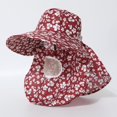 thumbnail image 3 of Sun Hats for Women Uv Protection Printed Wide Brim Neck Breathable Mesh Outdoor Beach Cap, 3 of 3