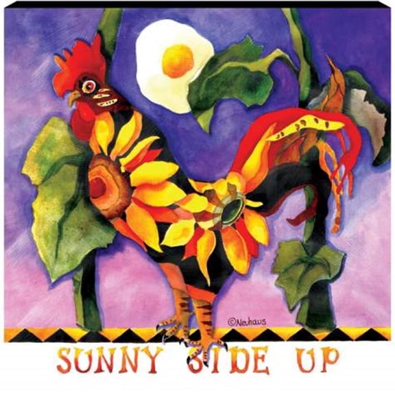 15 x 15 Inch Sunny Side Up Collectible Chicken Canvas Wall Art