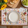 thumbnail image 4 of Pink Flowers Placemats Set of 4, Spring Farmhouse Floral Leaves Vintage Placemats for Dining Table, Place Mats for Kitchen Tabletop, Waterproof Wipeable Dining Table Mats Set, 4 of 9