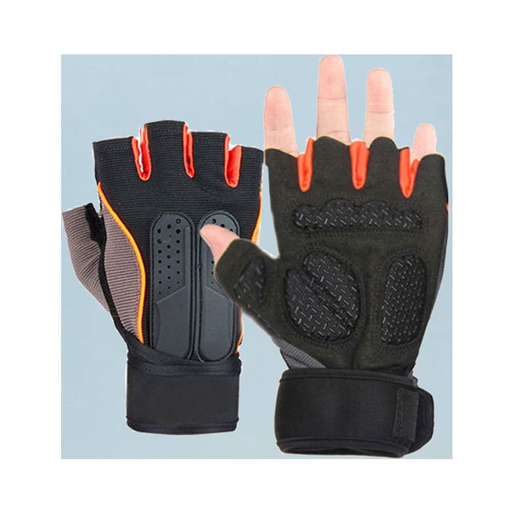 MLINS  Anti-slip Sports Gloves Orange for Palm Protective Pushing Miss