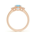thumbnail image 2 of Angara Natural 1 Ct. Aquamarine with Diamond Classic Ring in 14K Rose Gold for Women (Ring Size: 3.5), 2 of 10