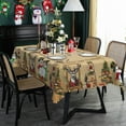 thumbnail image 2 of Brown Christmas Tablecloth,Snowman Table Cloth,Checkered Table Cover for Dining Kitchen Decor Party,60x84, 2 of 5