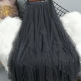 thumbnail image 2 of Abomasnow Women's Tulle Skirt Elastic Waist Fairy Mesh Layered Tutu Skirt High Low Irregular Prom Party A-Line Skirt, 2 of 5