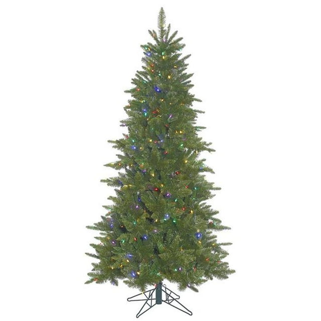 Vickerman A154077LED 7.5 ft. x 45 in. Green Slim Durango Christmas Tree with 700 Multi-Color Dura LED Light