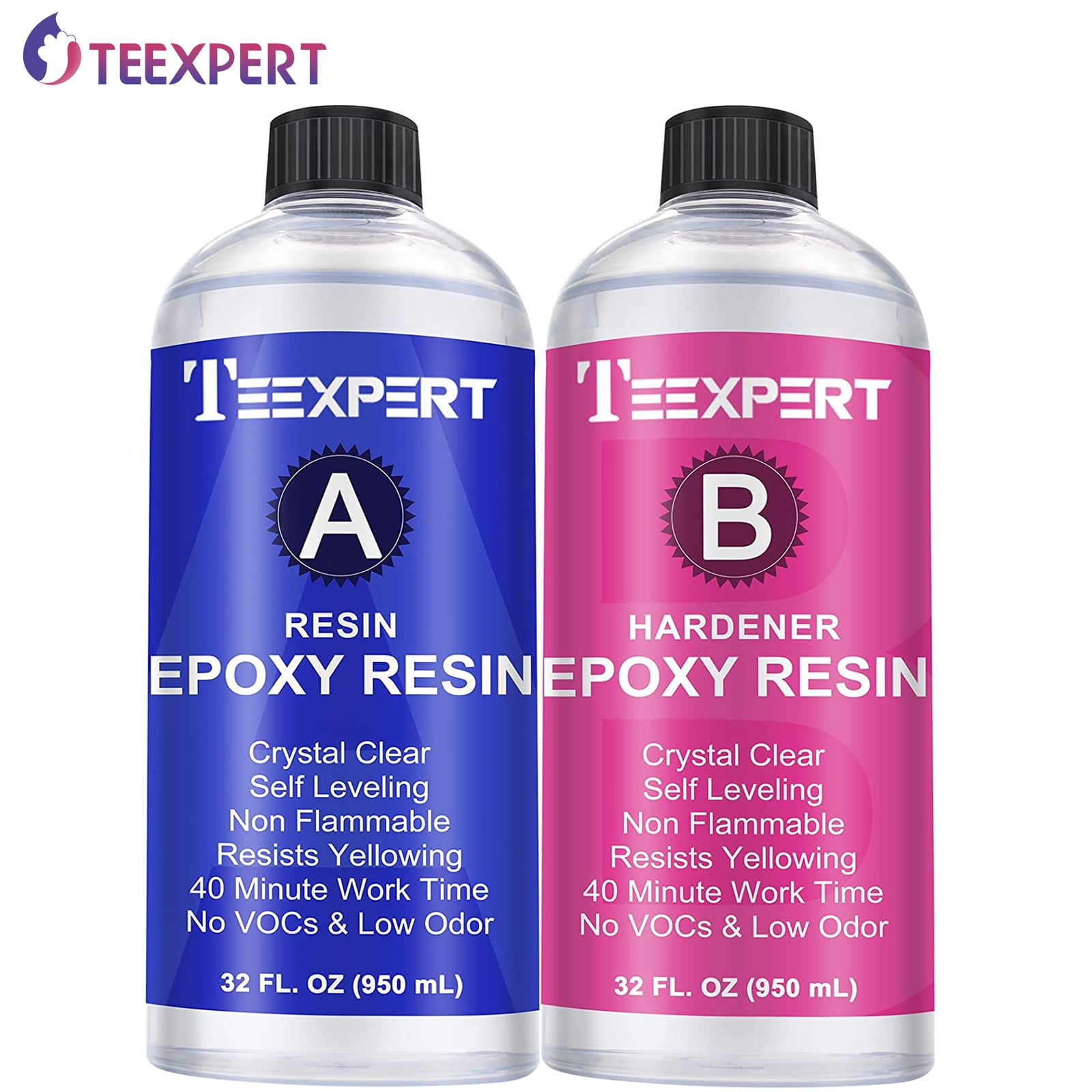 Teexpert Epoxy Resin Kit, 64oz (32oz Resin and 32oz Hardener) High