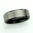 thumbnail image 2 of Men's Women's Tungsten Wedding Band Engagement Ring 8mm Two-tone Black IP Plated&nbsp; Brushed Center Beveled Edge, 2 of 4