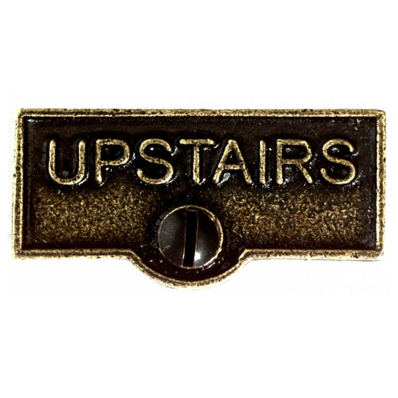 Switch Plate Tags UPSTAIRS Sign Board Cast Brass Traditional Engraved Wall Light Switch Cover Labels Finish Renovators Supply