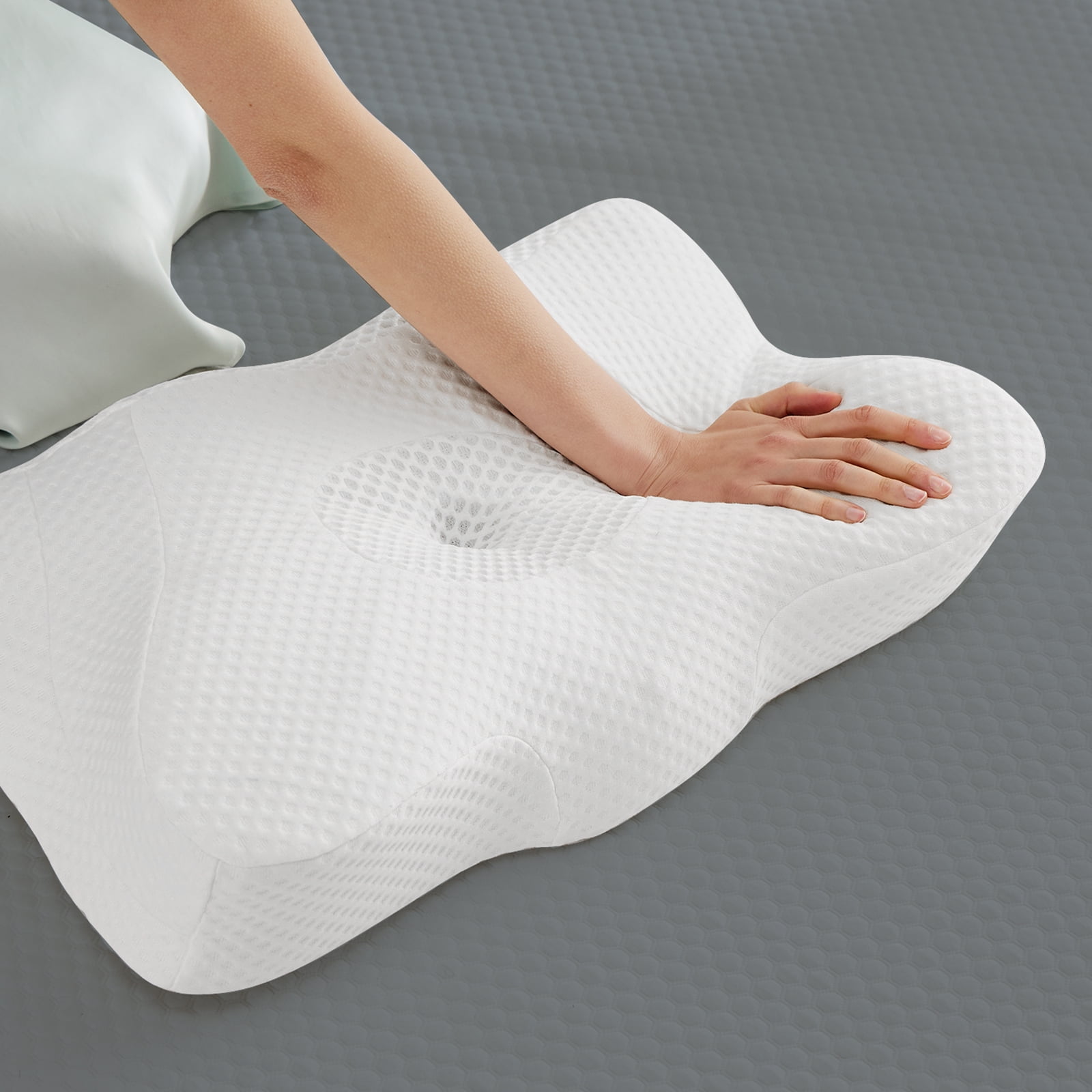 ZUNMOS Orthopedic Cervical Pillow for Neck Pain Relief, White