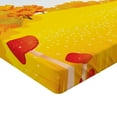 thumbnail image 2 of Ambesonne Mushroom Fitted Sheet, Fall Landscape Meadow, Queen Size, Orange Blue Red, 2 of 3