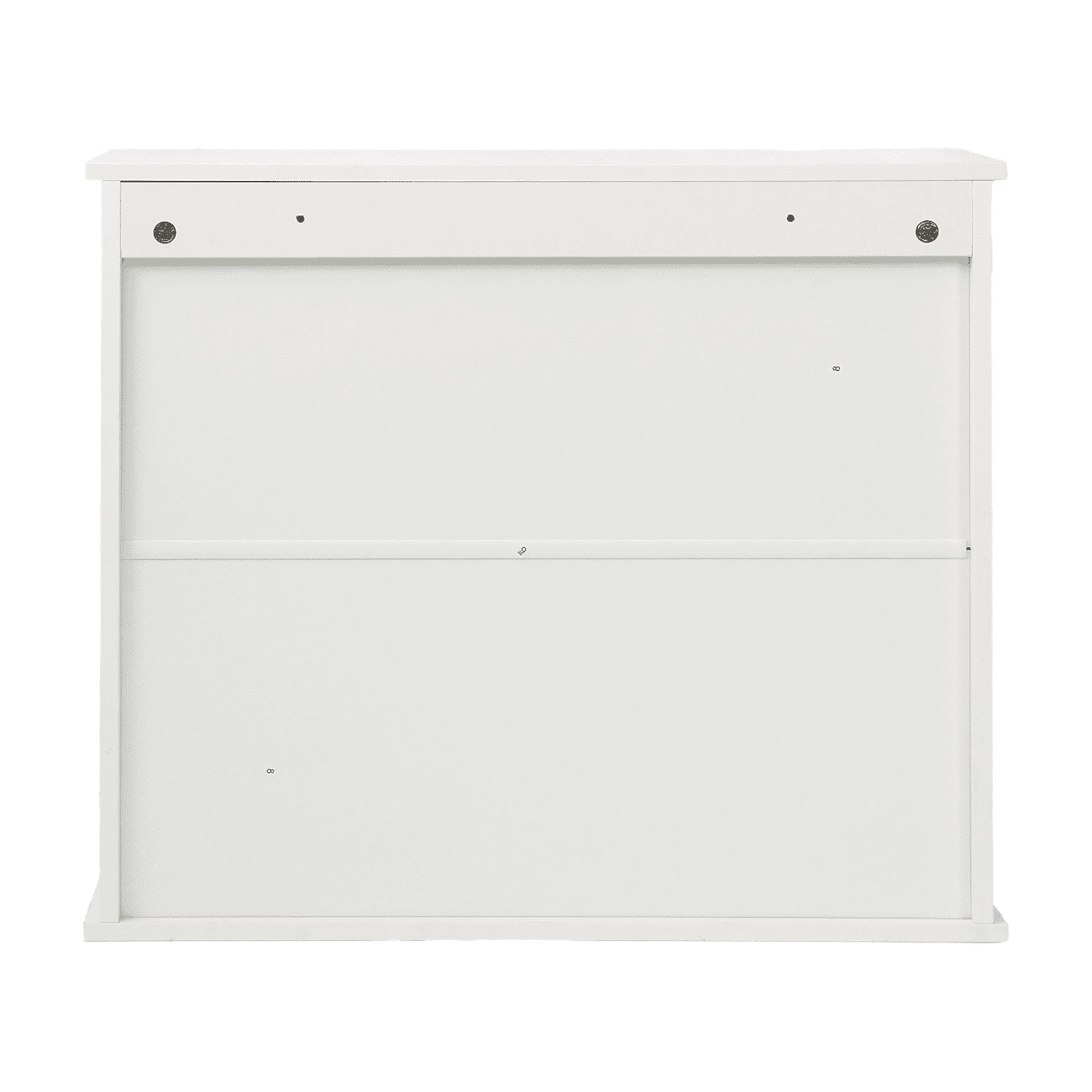 White Louvered Double Door Wall Mounted Bathroom Storage Cabinet, MDF Medicine Cabinet, Ventilated Vertical Organizer for Bathroom Balcony Entryway Home Storage