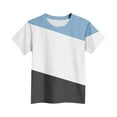 thumbnail image 2 of Lmnyox Kids Short Sleeve T Shirt Basic Color Block Crew Neck Tee Boys Girls Summer Casual Athletic Shirts, 2 of 4