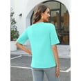 thumbnail image 6 of Women's Short Sleeves T Shirt Casual V Neck Solid Casual Sweatshirt, 6 of 6