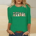 thumbnail image 2 of Womens Casual Christmas Tee Shirts Oversized Sweatshirt&nbsp;Cropped Cardigan Sweaters Fall Crewneck Sweatshirts With Pockets 3/4 Sleeve Crop Top Swimsuit, 2 of 5