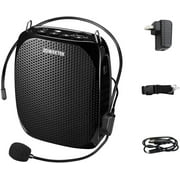 Zoweetek Mini Voice Amplifier for teachers with Wired Microphone Headset, Pa System Supports TF/USB for Teachers, Singing, Yoga, Training,Tour Guide