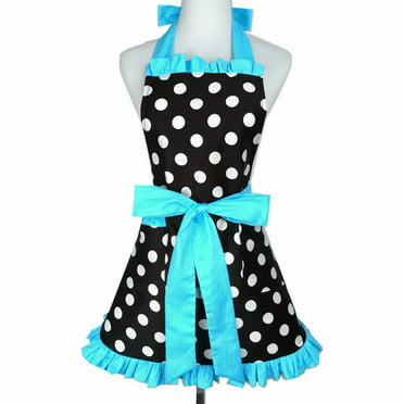 Relax love Cute Apron Polka Dot Aprons Ruffle Side Vintage Cooking ...