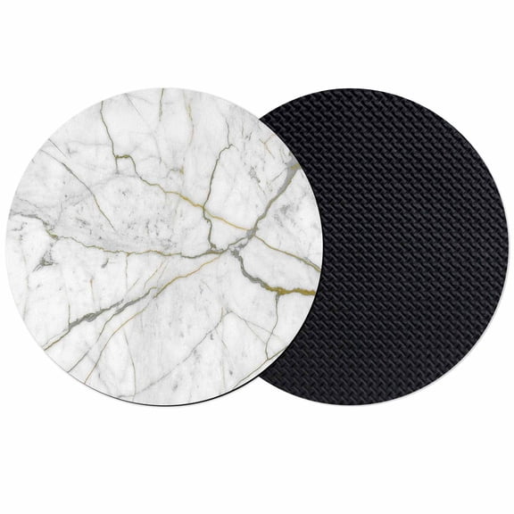 White Marble Coasters Set of 2, Absorbent Coasters for Drinks, Modern Abstract Art Ink Painting Coaster for Desk Coffee Table Protection, Home Decor House Warming Gifts 4"