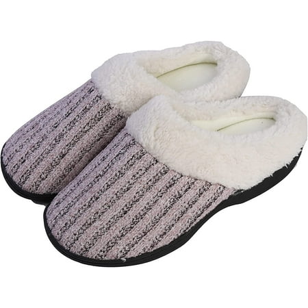 

Roxoni Womens House Slippers Knit Fleece Lined House Shoes Cozy Clog