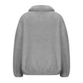 thumbnail image 4 of Dezsed Womens Half Zip Sherpa Fleece Sweatshirts Cropped Turtleneck Pullover Soft Oversized Warm Fuzzy Sweater with Pockets Gray 2XL, 4 of 5