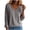Grey, variant on Women's V-Neck 3/4 Sleeve Blouse Soft Cotton Blend Top with Textured Fabric for Casual Light Workwear(Grey, S)