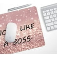 thumbnail image 5 of Pink Rose Gold Mouse Pad Glitter Gaming Mousepad Non Slip Rubber Square Small Mouse Pads for Wireless Mouse Laptop Computer Mouse Mat for Women Girly Office Desk Decor Accessories, 5 of 6