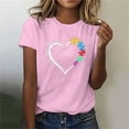 thumbnail image 2 of ICHUANYI Womens Trendy Summer Tops Stylish Print Regular T Shirt Short Sleeves Crew Neck Tee, 2 of 4