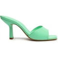 thumbnail image 2 of Schutz Posseni Deep Mint Slip On Squared Open Toe Stiletto High Heel Sandals (Deep Mint, 11), 2 of 6