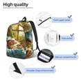 thumbnail image 3 of Bingfone Lazy Home Style Guinea Pig Print Canvas College Laptop Backpack, Large Capacity Lightweight College Bookbag Casual Daypack-Medium, 3 of 5