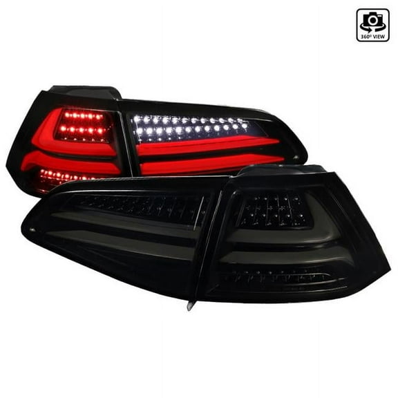 Spec D Tuning Black & Smoke Fiber Optic LED Tail Lights for 2015 & Up Volkswagen Golf MK7