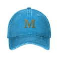 thumbnail image 1 of ZICANCN Casquette de Baseball Réglable Femmes, Alphabet M Pattern Chapeaux pour Hommes Adulte Lavé Coton Denim Baseball Caps Mode, Bleu, 1 of 6