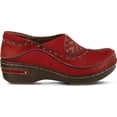 thumbnail image 3 of Womens Closed-Back Hand-Painted Leather Clogs - Red - European Size 41, 3 of 7