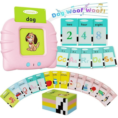 Adakot Learning Toddlers Toys for 2 3 4 5 Year Olds Boys Girls Montessori Talking Language Educational with 224 Words Pink