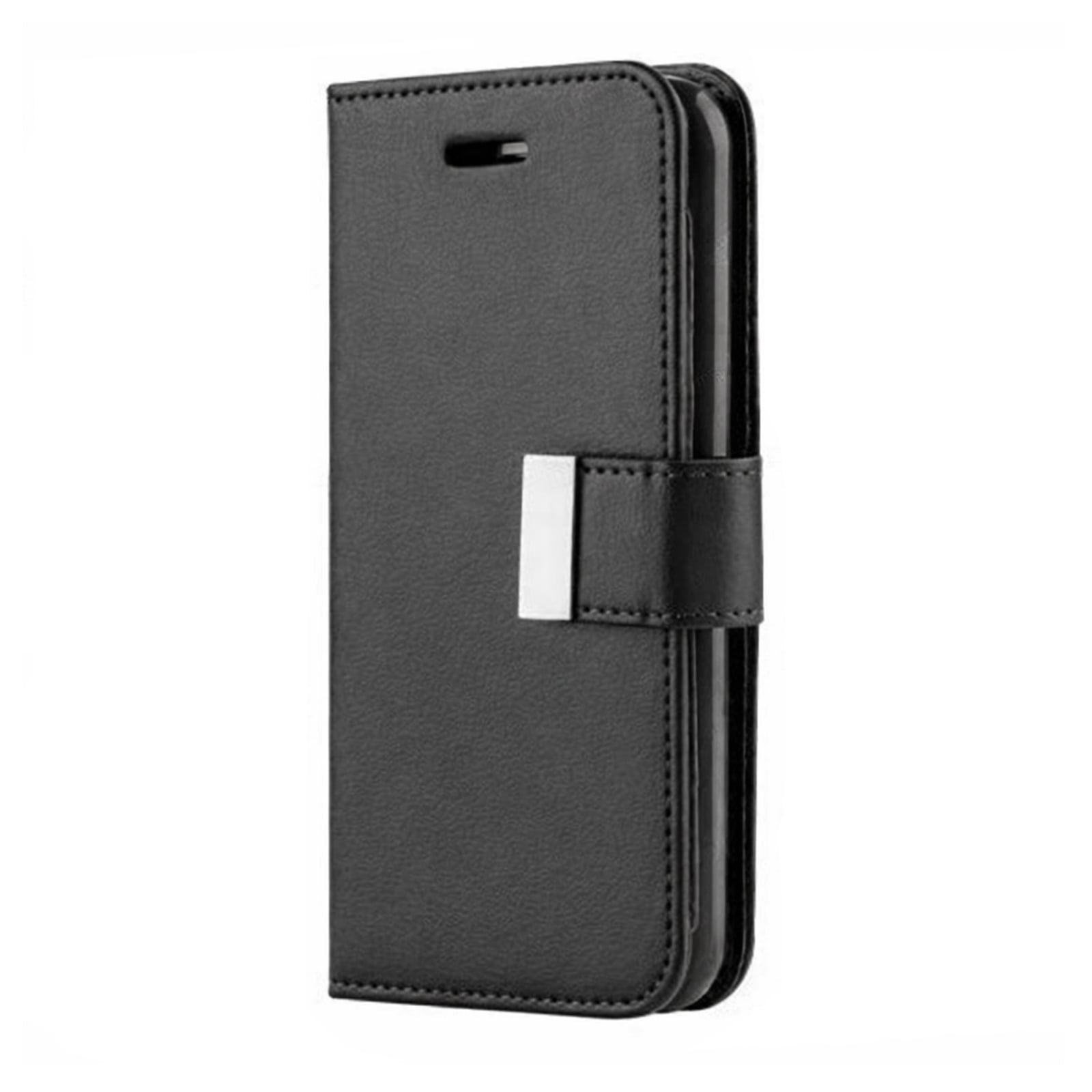 Leather Flip Wallet Case for iPhone 17 Pro Max Cover - Black