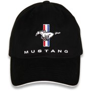 Checkered Flag FMD7756 Ford Mustang Tri-Bar Logo Black Cotton Hat