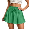 thumbnail image 3 of VBTAPA Skorts for Women Summer Trendy High Waist Drawstring Mini Skirt Flowy Double Layer Ruffle Skirts Casual Beach Vacation Clothes 2026 Green S, 3 of 6