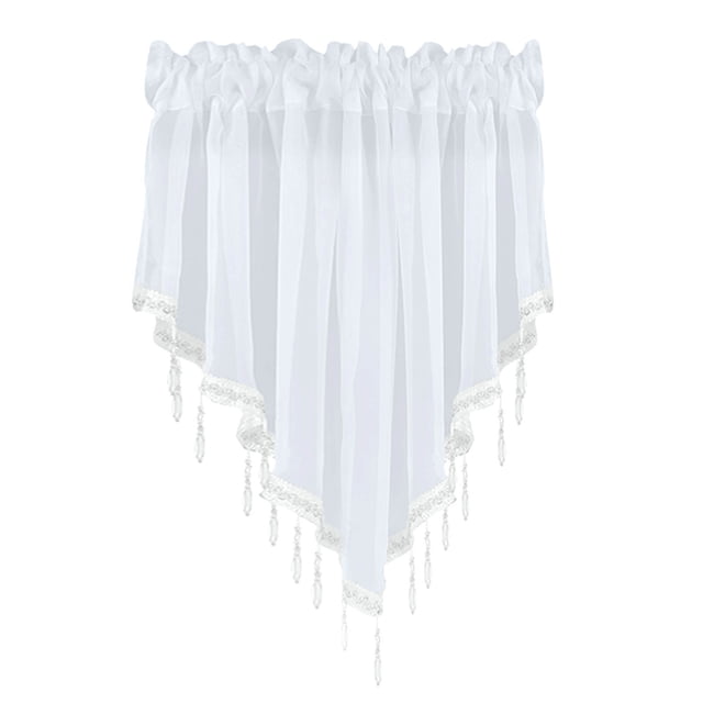 Curtain Drapery Solid Color Finished 51x24 Bedroom Home Triangle Curtain Screen Kitchen Short Curtain for Window Privacy and Light Control