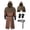 Brown, variant on Men Medieval Hooded Robe Renaissance Assassin Tunic for Halloween LARP Accessories Set