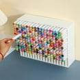 thumbnail image 4 of Acrylic Marker Storage Rack, Double Layer Organizer for Markers, Pens and Pencils, Stackable Desktop Art Supply Holder Clear2, 4 of 7