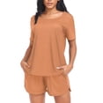 thumbnail image 4 of joogoo Women's Pajama Set Dark Orange Paint Short Sleepwear Loungewear with Pockets XXL, 4 of 7