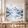 thumbnail image 5 of Frozen Mountain Lake Landscape in Snowy Forest, Serene Watercolor Winter Scene for Nature Lovers, Forest Wall Art, Housewarming Gift, Tapestry Wall Hanging for Bedroom, Living Room and Dorm, 5 of 7