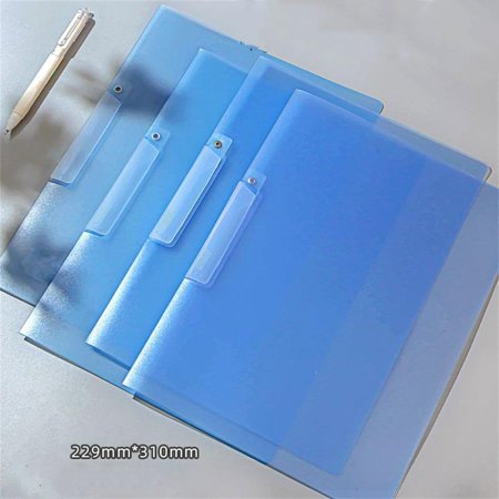 Color Transparent Folder Rotating Side Opening Buckle A4 Information Test Paper Storage Portable Office Folder Swing Rod Clip PP File