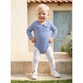 thumbnail image 4 of RUINIXCW Nebworn Baby Girl Boy Spring Fall Winter Clothes Infant Baby Striped Bubble Romper Long Sleeve Peter Pan Doll Collar Bodysuit Bodysuit Playsuit, 4 of 9