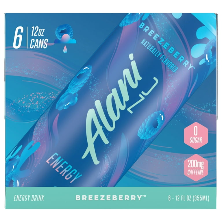 Alani Nu Breezeberry Sugar-Free Energy Drink, Low-Calories, Zero