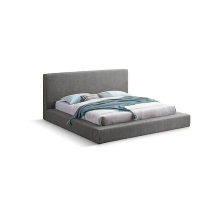 Meridian Furniture Terra Grey Boucle Fabric King Bed