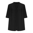 thumbnail image 5 of Gyexs Womens Lightweight Open Front Cardigan Casual Loose Knit 3/4 Sleeves Fall Outwear Fashion (Black, Size S), 5 of 7
