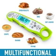 thumbnail image 5 of Zulay Kitchen Instant Read Food Thermometer Waterproof Digital Meat Thermometer w/ Backlight Green, 5 of 7