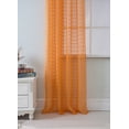 thumbnail image 3 of Olivia Gray Wanda Box Voile Grommet Panel - Machine Washable Polyester Curtain Panels with 8 Shiny Silver Grommets - 54-inch x 90-inch - Neon Orange, 3 of 5