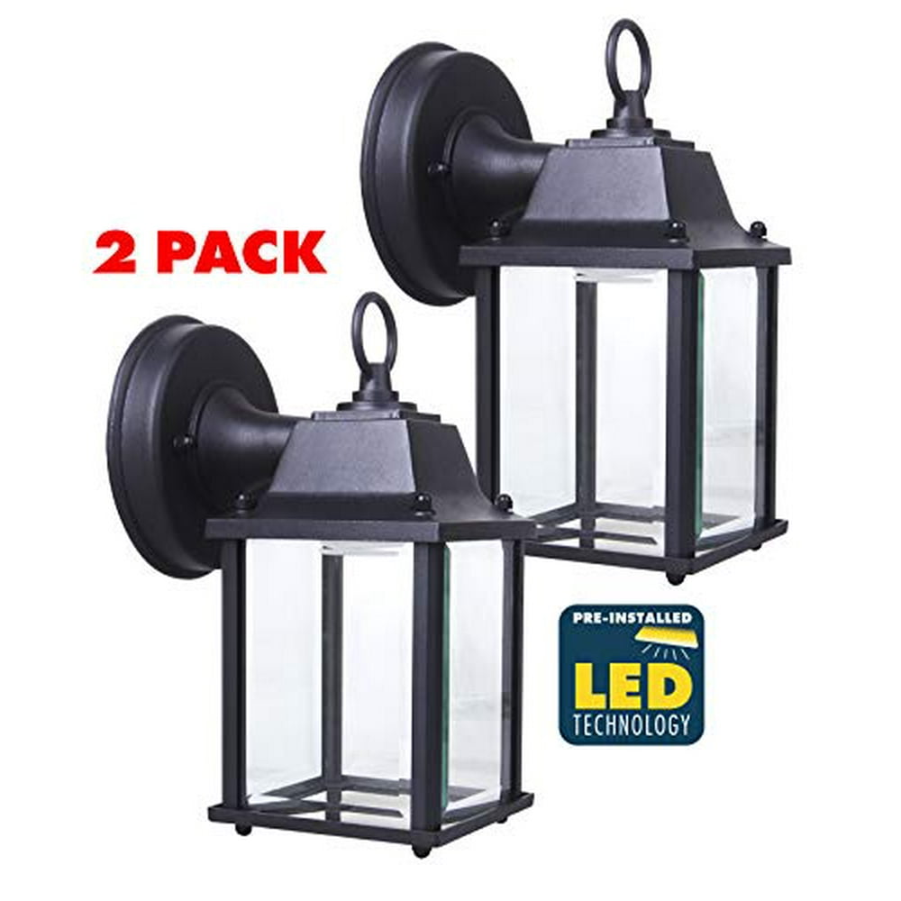 CORAMDEO Outdoor 2 PACK LED Wall Sconce Light for Porch, Patio, Barn